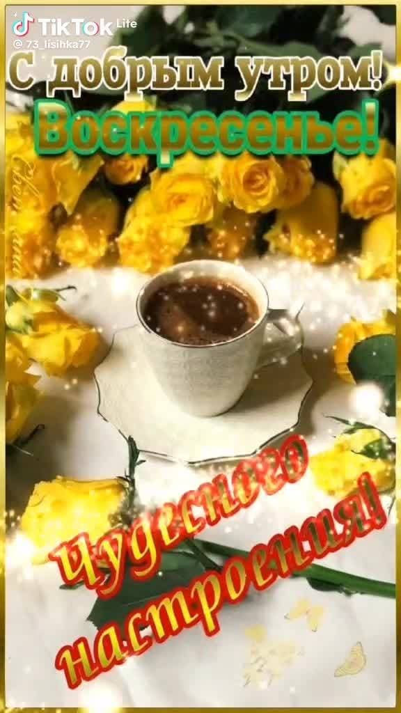 С добрым утром! 
Хорошего воскресного отдыха!🥰