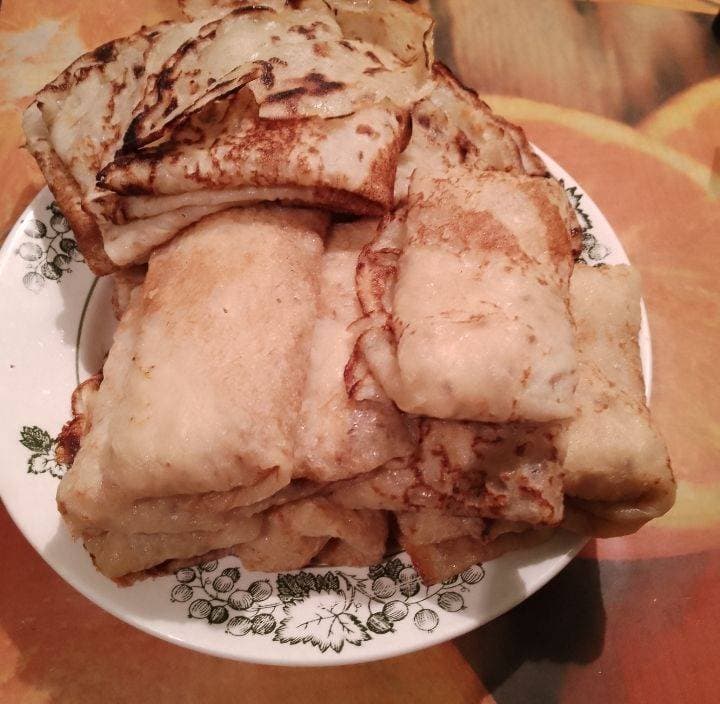 домашние блинчики с куриной начинкой)